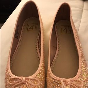 Pink sparkle ballerina flats
